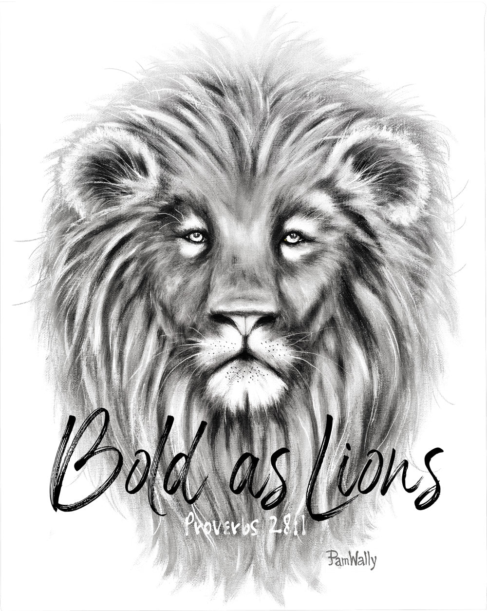 Bold as Lions | B/W on White Canvas