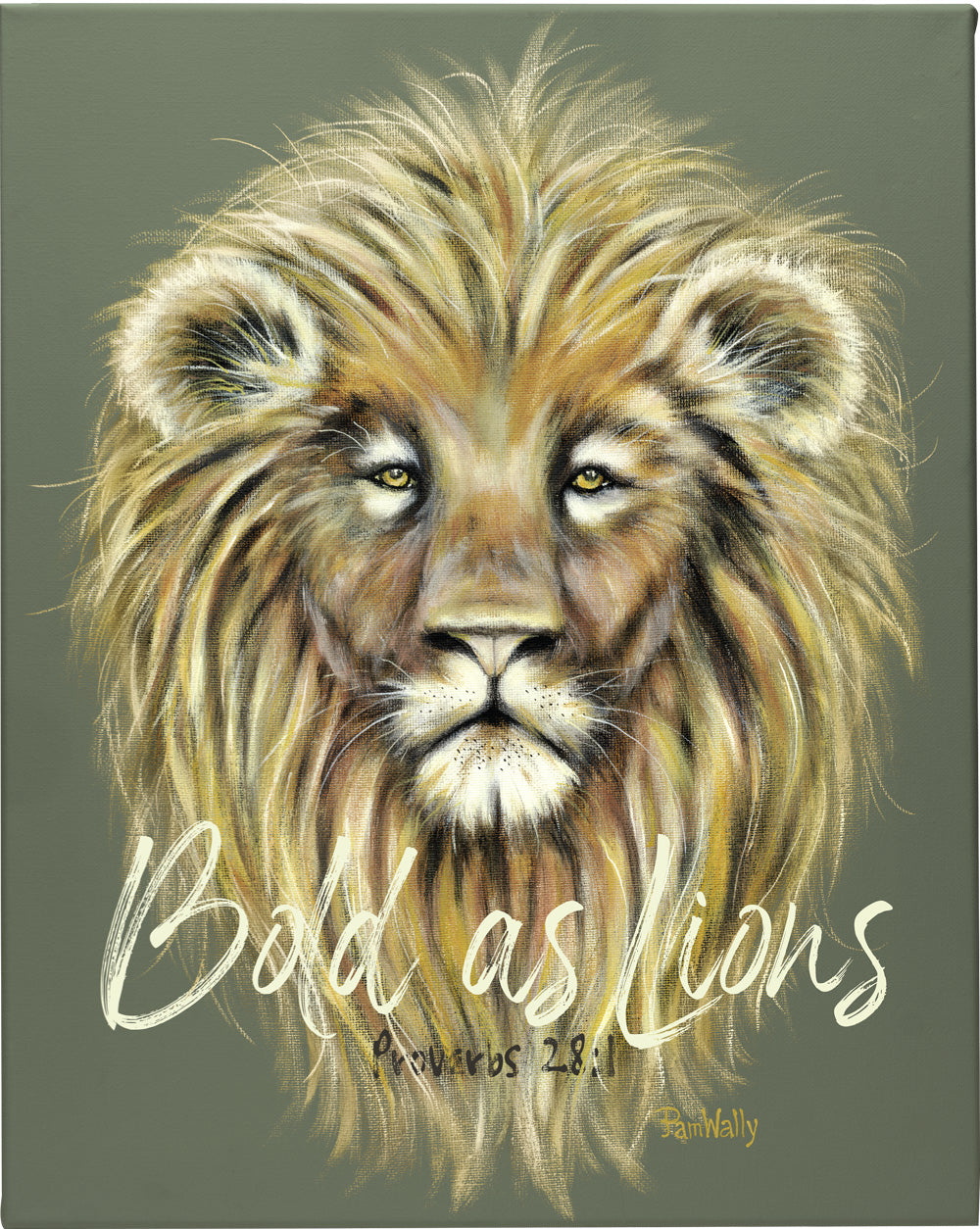 Bold as Lions | Color on Green Canvas